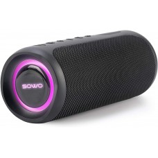 Portable Bluetooth Speaker with Subwoofer, 35W Bass Loud Speaker with Power Bank, IPX7 Waterproof, Wireless Stereo Pairing, 24H Playtime, Speaker with Lights for Outdoor Party, Camping - Black