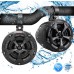 4” Waterproof Off-Road Bluetooth Speakers - 800W Power w/ Amplified Speaker System for ATV/UTV, Aux (3.5mm) Input Jack, Marine Grade Weatherproof, Great for Use w/ all 12V Vehicles - Pyle PLUTV43BTA